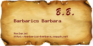 Barbarics Barbara névjegykártya