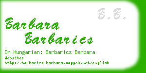 barbara barbarics business card